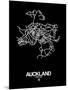 Auckland Street Map Black-NaxArt-Mounted Art Print