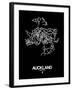 Auckland Street Map Black-NaxArt-Framed Art Print