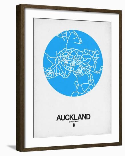 Auckland Street Map Blue-NaxArt-Framed Art Print