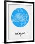 Auckland Street Map Blue-NaxArt-Framed Art Print