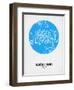 Auckland Street Map Blue-NaxArt-Framed Art Print