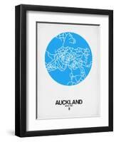 Auckland Street Map Blue-NaxArt-Framed Art Print