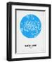 Auckland Street Map Blue-NaxArt-Framed Art Print