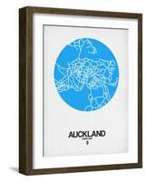 Auckland Street Map Blue-NaxArt-Framed Art Print