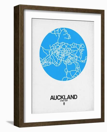 Auckland Street Map Blue-NaxArt-Framed Art Print