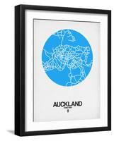 Auckland Street Map Blue-NaxArt-Framed Art Print