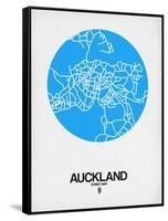 Auckland Street Map Blue-NaxArt-Framed Stretched Canvas