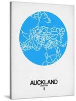 Auckland Street Map Blue-NaxArt-Stretched Canvas