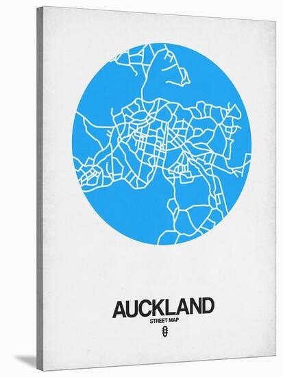 Auckland Street Map Blue-NaxArt-Stretched Canvas