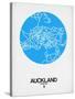 Auckland Street Map Blue-NaxArt-Stretched Canvas