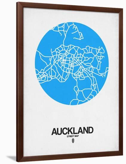 Auckland Street Map Blue-NaxArt-Framed Art Print