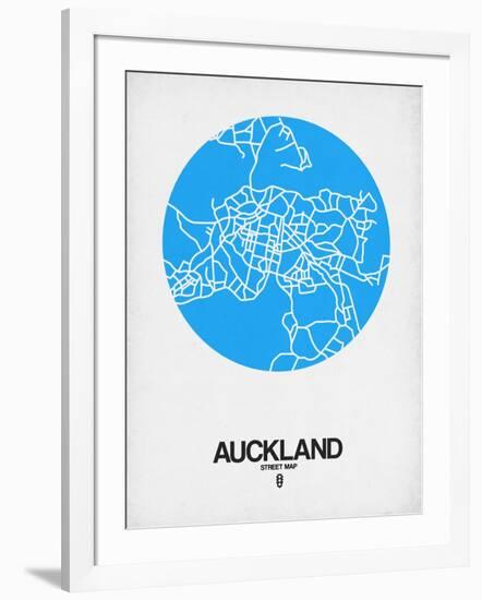 Auckland Street Map Blue-NaxArt-Framed Art Print