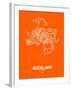 Auckland Street Map Orange-NaxArt-Framed Art Print