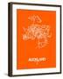 Auckland Street Map Orange-NaxArt-Framed Art Print