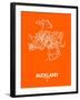 Auckland Street Map Orange-NaxArt-Framed Art Print