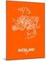 Auckland Street Map Orange-NaxArt-Mounted Art Print