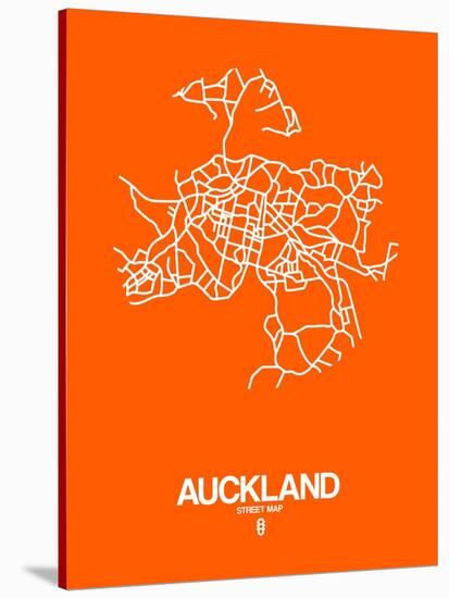 Auckland Street Map Orange-NaxArt-Stretched Canvas