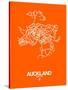 Auckland Street Map Orange-NaxArt-Stretched Canvas