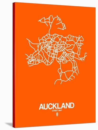 Auckland Street Map Orange-NaxArt-Stretched Canvas
