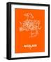 Auckland Street Map Orange-NaxArt-Framed Art Print