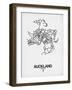 Auckland Street Map White-NaxArt-Framed Art Print