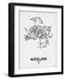 Auckland Street Map White-NaxArt-Framed Art Print
