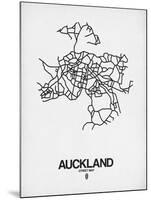 Auckland Street Map White-NaxArt-Mounted Art Print