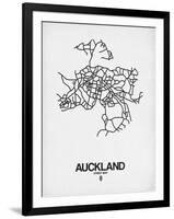 Auckland Street Map White-NaxArt-Framed Art Print