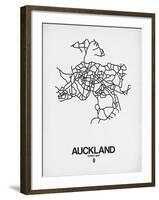 Auckland Street Map White-NaxArt-Framed Art Print