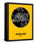 Auckland Street Map Yellow-NaxArt-Framed Stretched Canvas