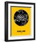 Auckland Street Map Yellow-NaxArt-Framed Art Print