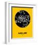 Auckland Street Map Yellow-NaxArt-Framed Art Print