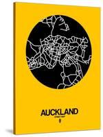 Auckland Street Map Yellow-NaxArt-Stretched Canvas