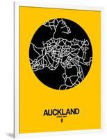 Auckland Street Map Yellow-NaxArt-Framed Art Print