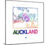 Auckland Watercolor Street Map-NaxArt-Mounted Premium Giclee Print