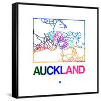 Auckland Watercolor Street Map-NaxArt-Framed Stretched Canvas