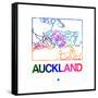 Auckland Watercolor Street Map-NaxArt-Framed Stretched Canvas