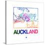 Auckland Watercolor Street Map-NaxArt-Stretched Canvas