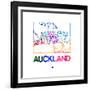 Auckland Watercolor Street Map-NaxArt-Framed Art Print