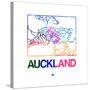 Auckland Watercolor Street Map-NaxArt-Stretched Canvas