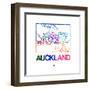 Auckland Watercolor Street Map-NaxArt-Framed Art Print