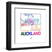 Auckland Watercolor Street Map-NaxArt-Framed Art Print