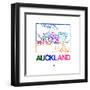 Auckland Watercolor Street Map-NaxArt-Framed Art Print