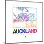 Auckland Watercolor Street Map-NaxArt-Mounted Art Print