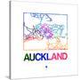 Auckland Watercolor Street Map-NaxArt-Stretched Canvas