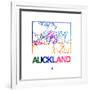 Auckland Watercolor Street Map-NaxArt-Framed Premium Giclee Print