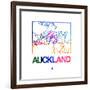 Auckland Watercolor Street Map-NaxArt-Framed Premium Giclee Print