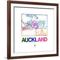 Auckland Watercolor Street Map-NaxArt-Framed Premium Giclee Print