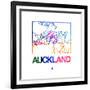 Auckland Watercolor Street Map-NaxArt-Framed Premium Giclee Print