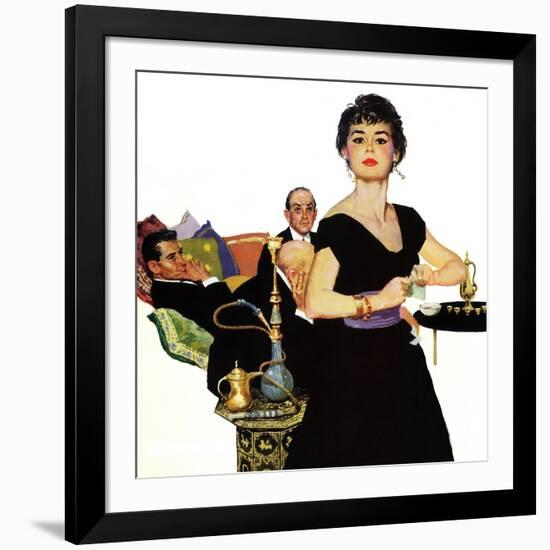 Auctioned Bride - Saturday Evening Post "Men at the Top", October 16, 1954 pg.34-Coby Whitmore-Framed Giclee Print